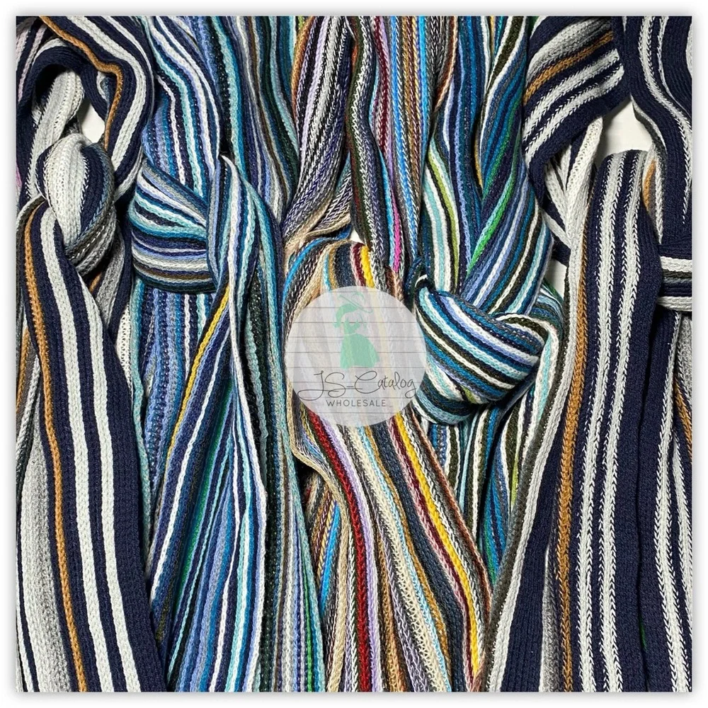 Colorful Striped Knit Scarves